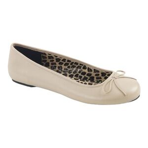 NEW Pleaser Anna 01 Ballet Flat Shoe Cream Faux Leather Pink Label Sz 11 FLAW